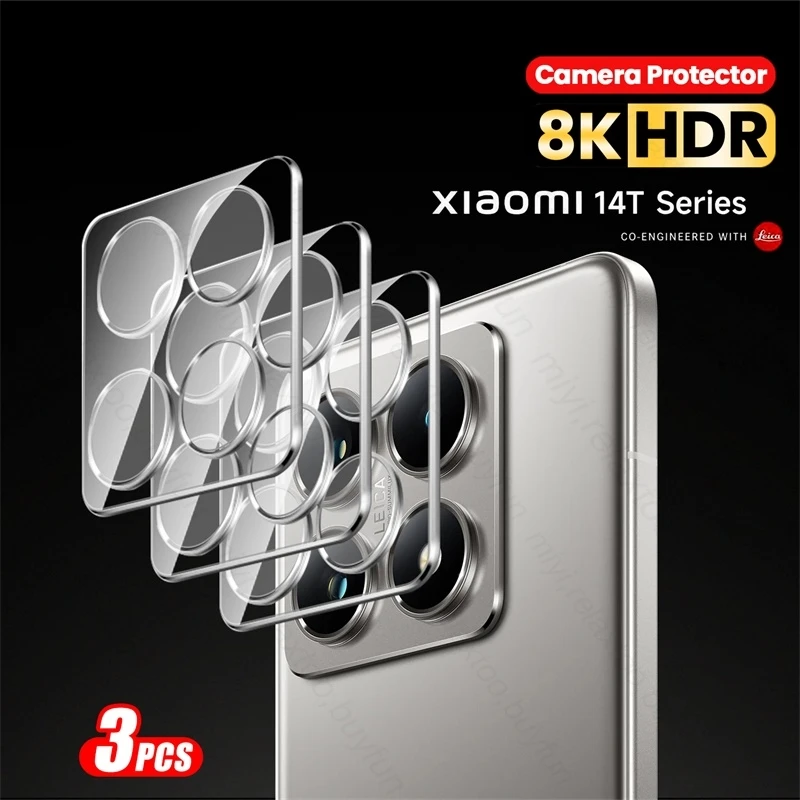 3 шт. Прозрачный 3D защитный чехол для камеры Xiaomi 14 T Pro 5G HD Задняя крышка объектива