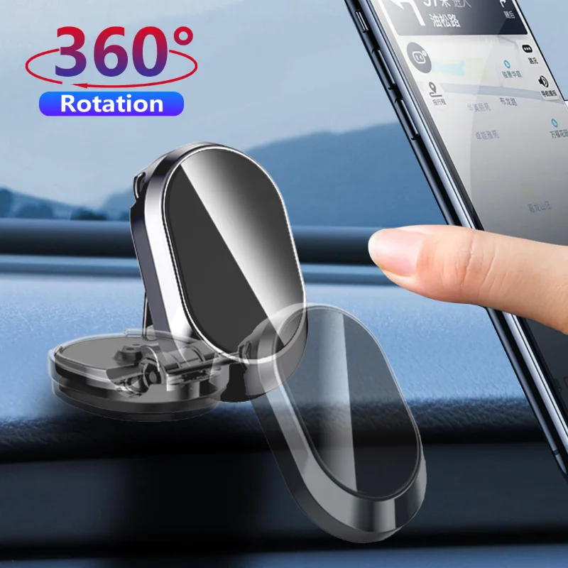 

360 Rotation Foldable Magnetic Car Phone Holder Mount Mobile Cell Phone Stand GPS Support For iPhone 13 12 Xiaomi Huawei Samsung