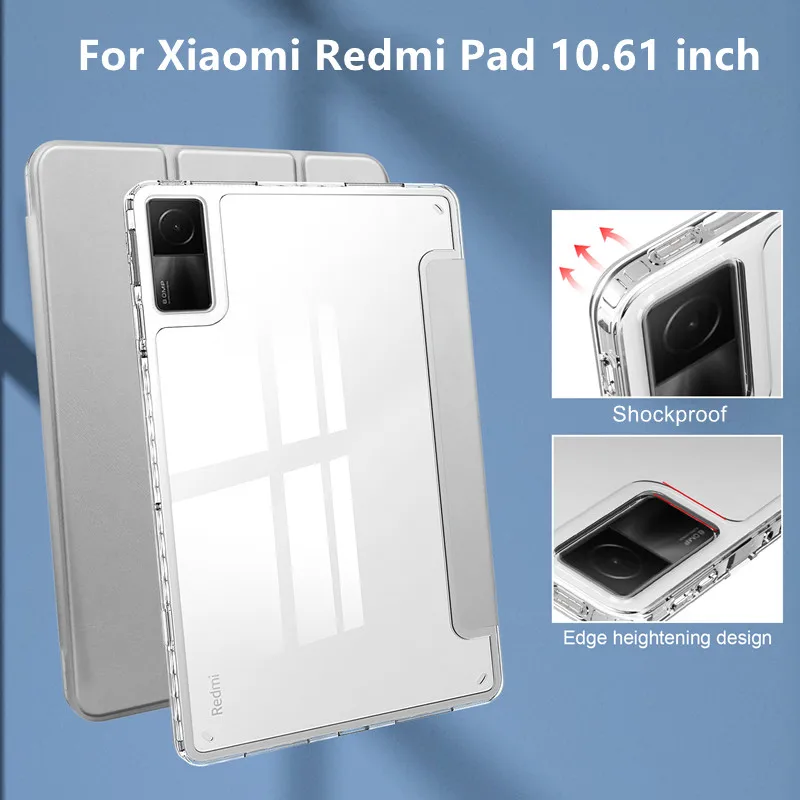 

Чехол для планшета Xiaomi Redmi Pad 2022, Прозрачная Жесткая задняя крышка для ПК, чехол для Xiaomi Redmi Red Mi Pad, умный чехол 10,61 дюйма, чехол