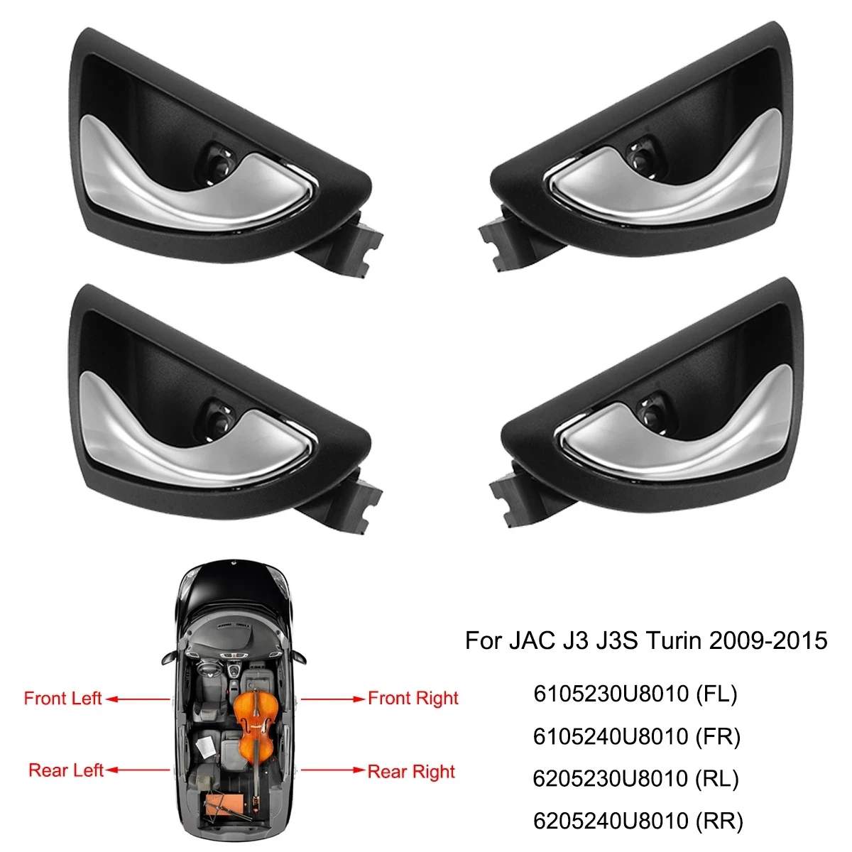 4 шт. ручка для автомобильной внутренней двери JAC J3 J3S Турин 2009-2015 6105230U8010 6105240U8010