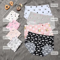 24 colors summer underwear ice silk panties printed underpants ruffled cotton crotch middle waist anime cartoon briefs fashion