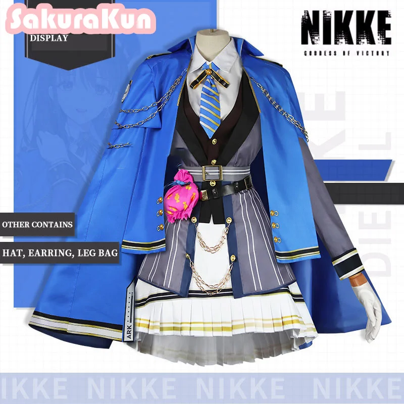 

Cos Game NIKKE Diesel Cosplay Costume Cloak Shirt Top Skirt Tie Hat Uniforms Daily Party Jacket Role Play Costume