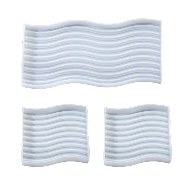 

Crystal Wavy Epoxy Casting Mold Coaster Resin Molds Silicone Cups Mats Moulds