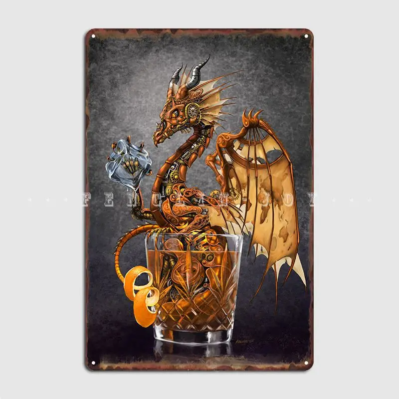 

Old Fashioned Dragon Metal Sign Plaques Design Wall Mural Kitchen Tin Sign Poster