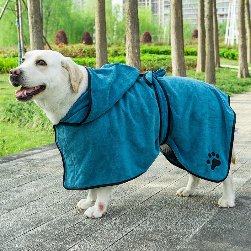 

Quick-drying and Ultra-fine Fiber Dog Bathrobe, Soft and Absorbent Pet Hoodies, Dog Clothes Supplies
