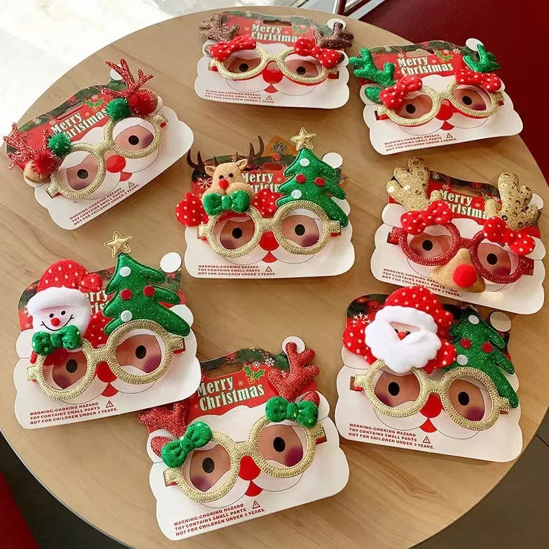 

Funny Christmas Glasses Antler Shape Frame Christmas Tree Santa Frame Adult Children Frame Photo Props Party Decoration