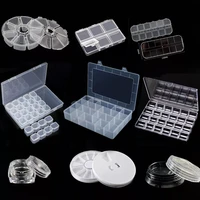 yanruo transparent nail art empty storage case box nails glitter rhinestone crystal bead display accessories plastic container