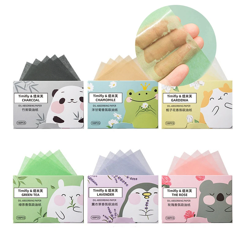 

100pcs Green Tea Face Oil Blotting Paper Portable Face Oil Control Cleaning Wipes Absorbing Sheet Oily Matting Tissue Face Care