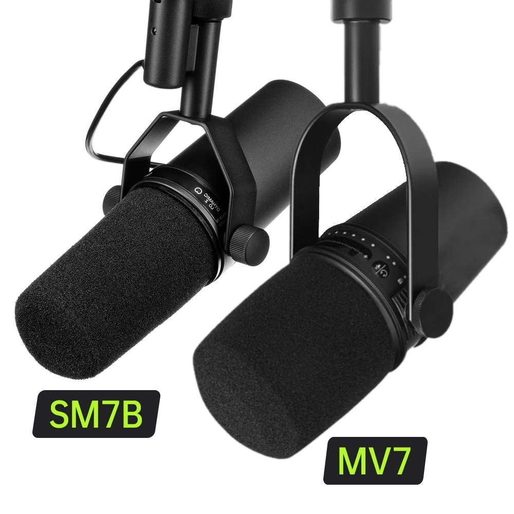 

AWIND Professional Sm7B MV7 Condenser Recording Dynamic Microphone Studio Optional Frequency Response Microphone for Field Recor