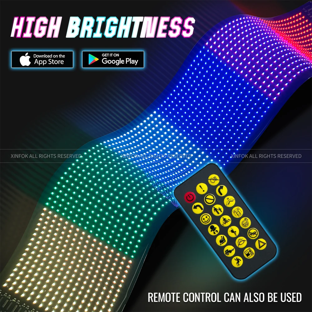 Прокручивающийся флэш-знак для автомобиля гибкий RGB приложение Bluetooth анимация