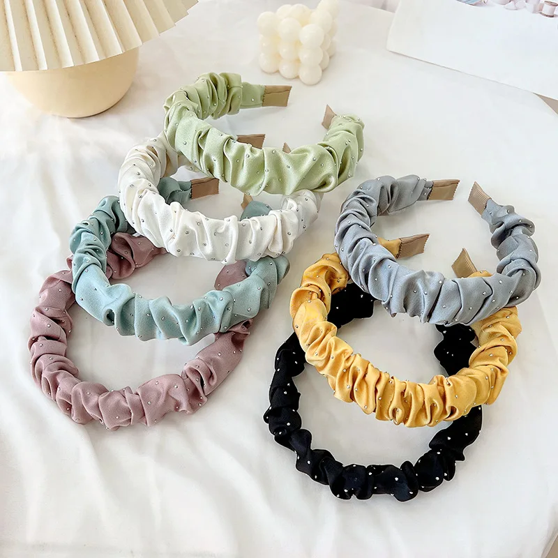

Korean Hairbands for Woman Hair Accessories Solid Color Diomand Headband Women Girls Fashion Design Hair Hoop Headwear Bezel