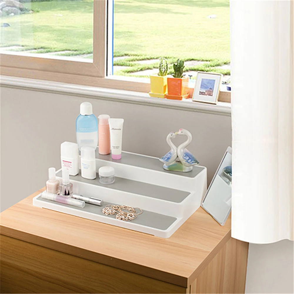 hot sale shelves with levels spice shelf kitchen shelf storage organizer 3 level stepped rack cabinet type home storage shelf free global shipping