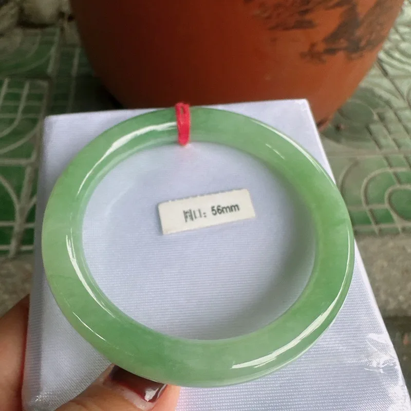 Натуральный нефритовый Круглый браслет А-уровня из Мьянмы украшение для