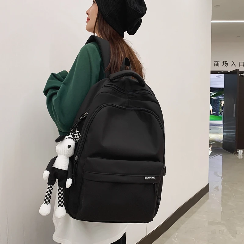 

New Fashion Backpack Japanese Style Junior High School Bag School Large Capacity Schoolbag Solid Color Travel Backpacks mochila