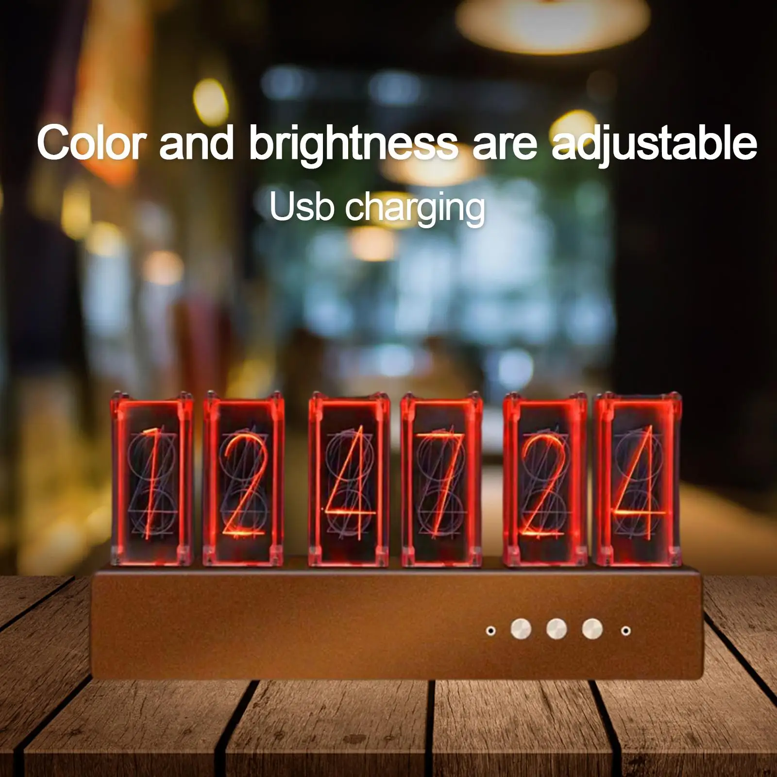 

Nixie Tube Clock LCD Time Display Digital for Bar Bedroom