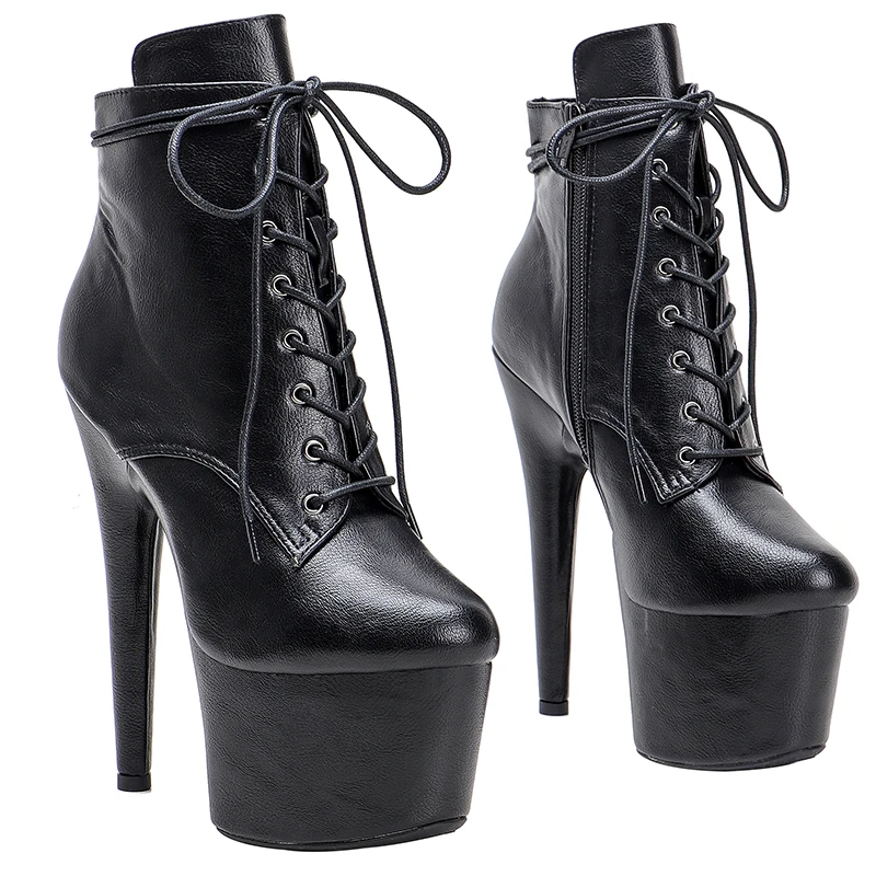Leecabe 17CM/7Inch Women's Platform boots  party High Heels Shoes Pole Dance shoes