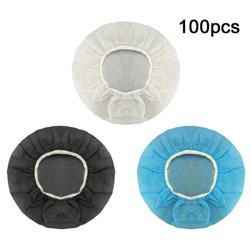 

100 Pcs Disposable Headphone Cover Non Woven Hygienic Dustproof Sweatproof Ear Pad Netbar Internet Cafe On-Ear Drop Shipping