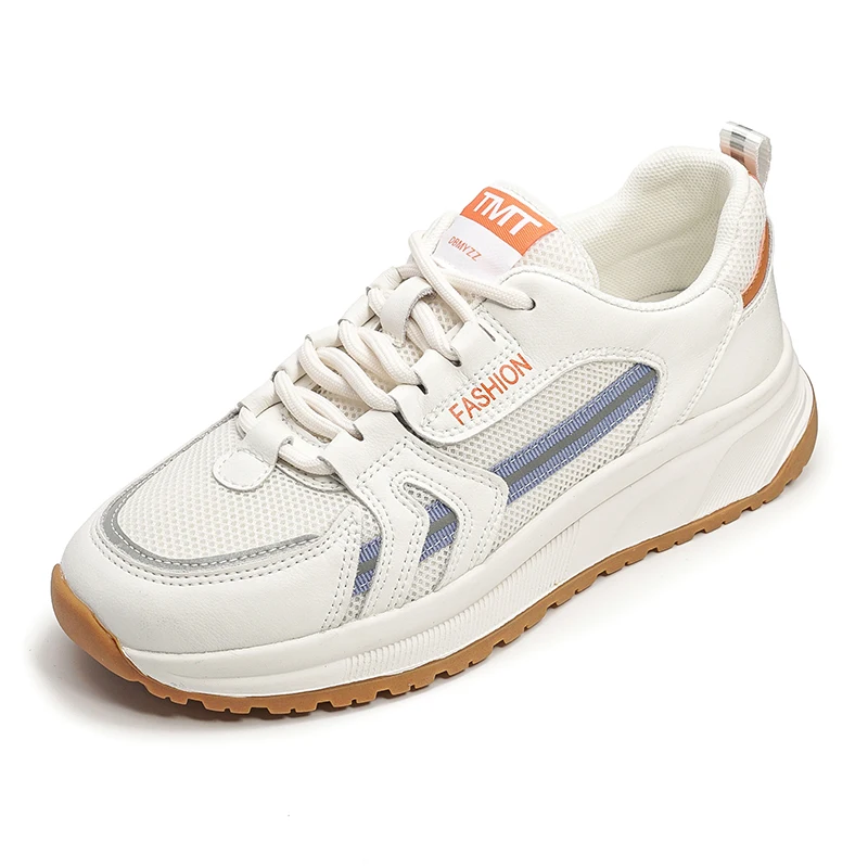 Leather Little White Shoe Woman With Breathable Net In The New Spring And Summer Season, Light Running Leather Women's Sneakers