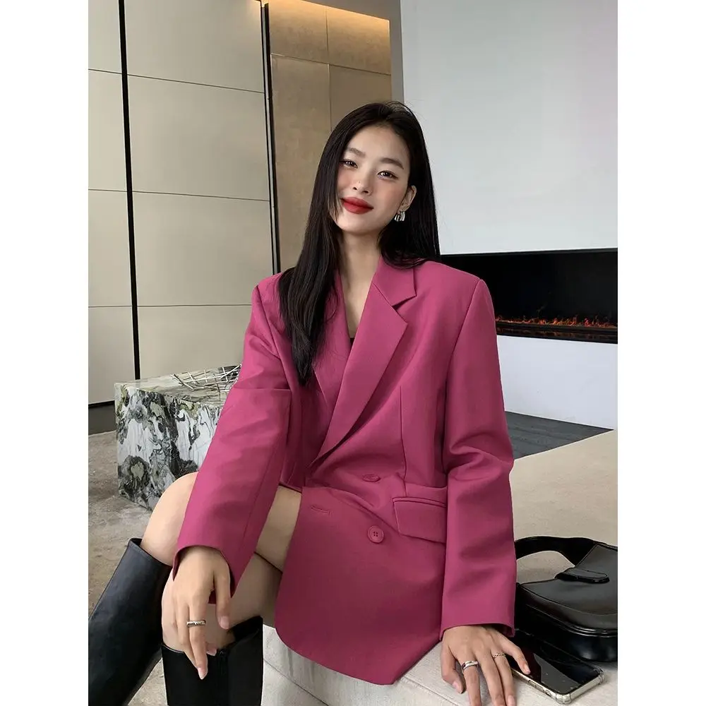 Women's Suit Jacket Korean Fashion Office Women Long Sleeve Top Loose Luxury Black Suit Coat Cheap Wholesale Free Shipping New