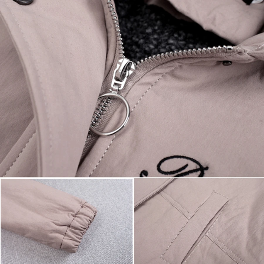 Hooded Mid-length Thicken Fleece Lined Parkas Oversized Winter Women Warm Coat Loose Trenchcoat Snow Jacket Windbreaker Outwear