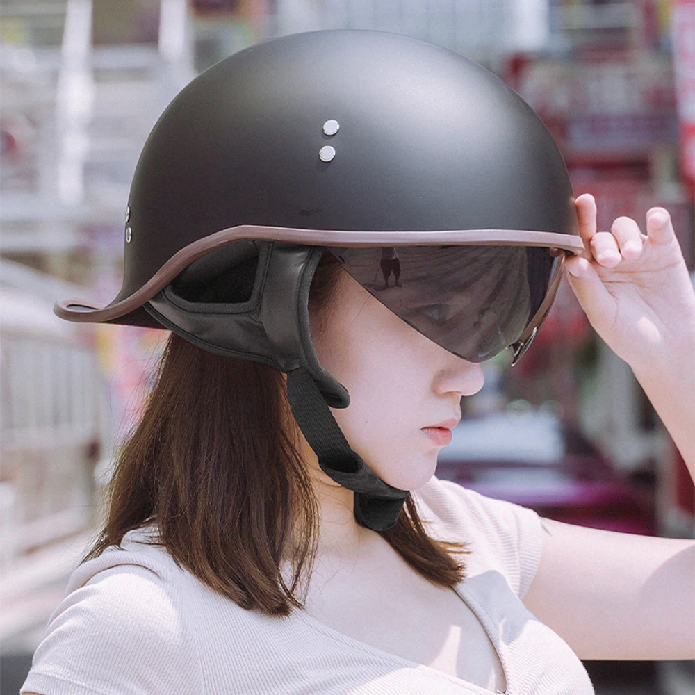 

Vintage Motorcycle Helmet Retro Moto Riding Helmet Scooter Casco Casque Biker Racing For Motorbike Men Women Enduro Helmet Half