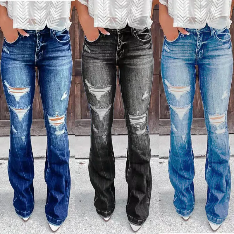 

2022 New Ladies High Waist Thin Retro Wear Trend Street Style Jeans
