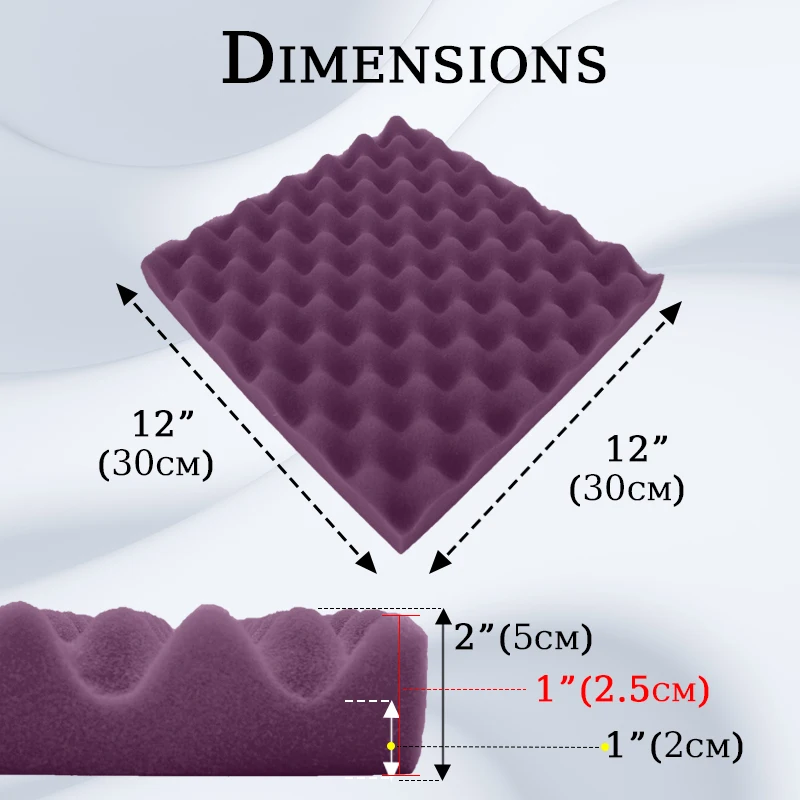 Акустические панели TOUO из хлопка и пены 12 шт. звукостойкие настенные для