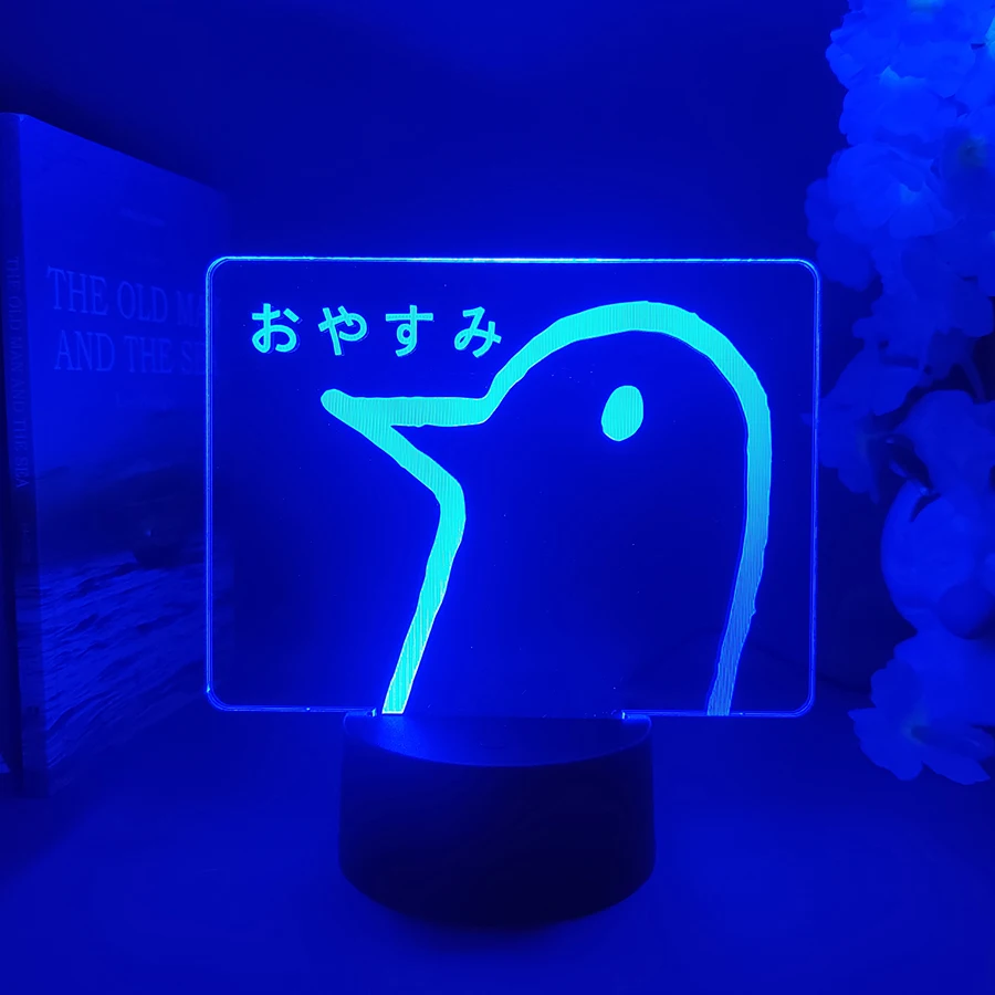 Oyasumi персонажи игры в каламбур утка 3d иллюзия ночник хорошая ночь манга лампа для