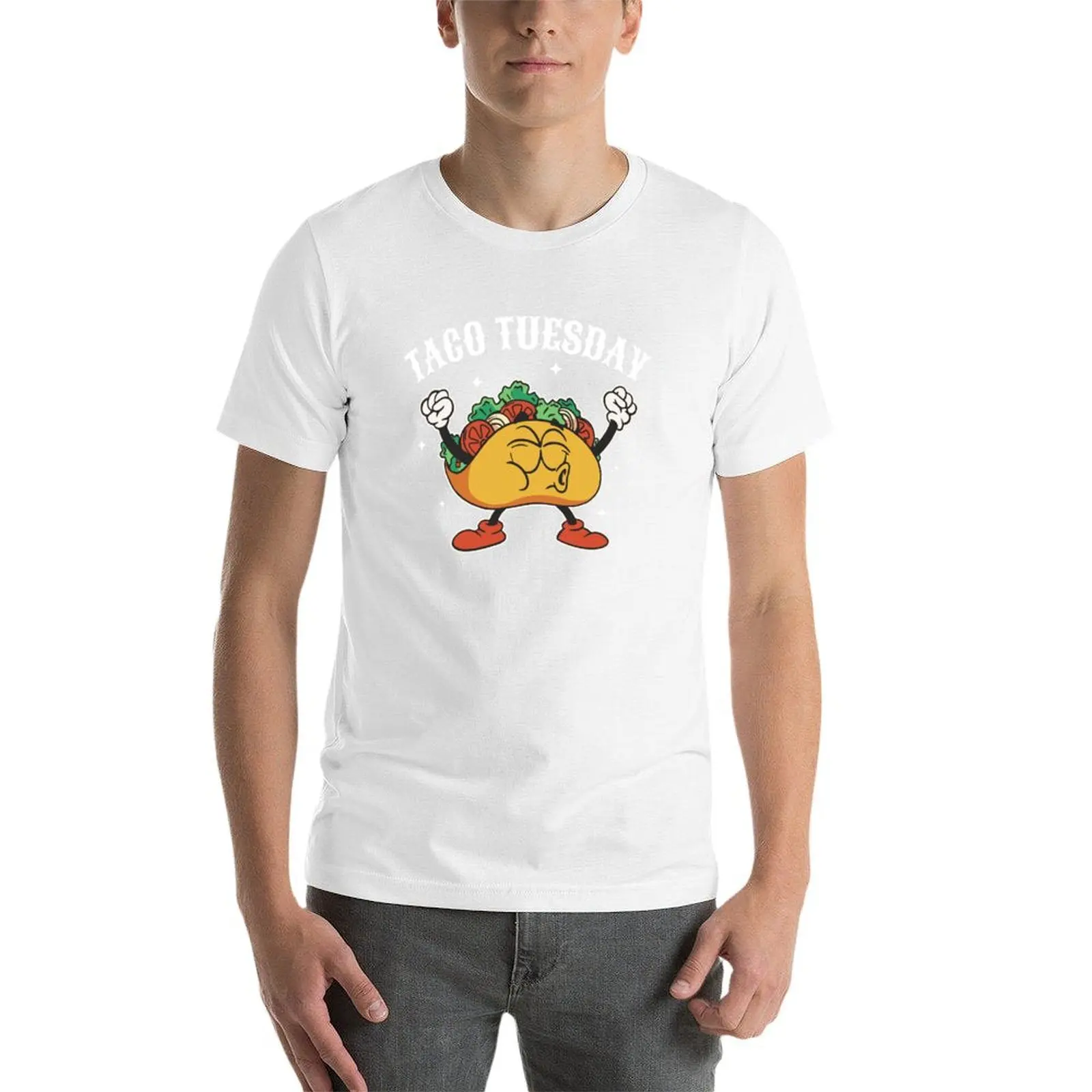Фото Футболка Taco Tuesday, мужская футболка класса люкс, высококачественные футболки люксового бренда для мужчин, футболка приталенного кроя №3