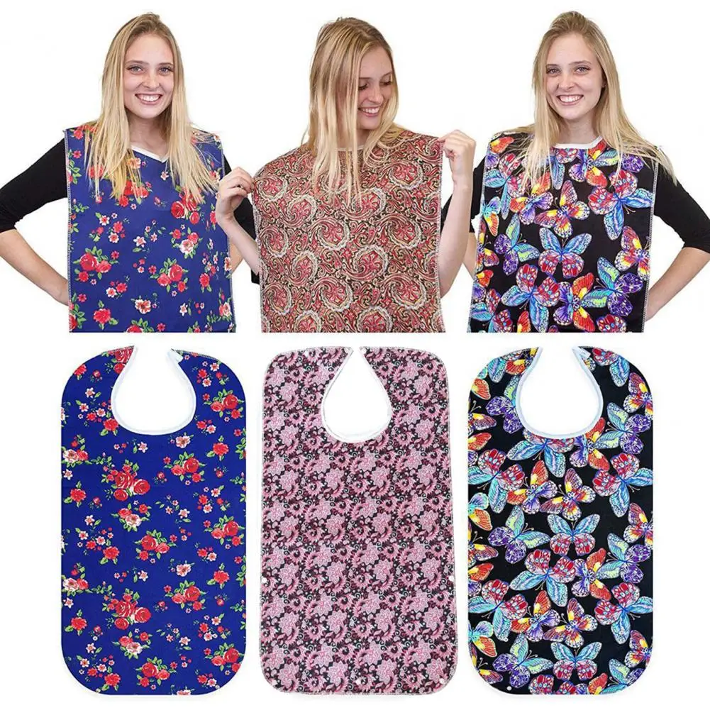 

Fashion Adult Bib 5 Styles Apron Multifunctional Waterproof Mealtime Bib Collapsible
