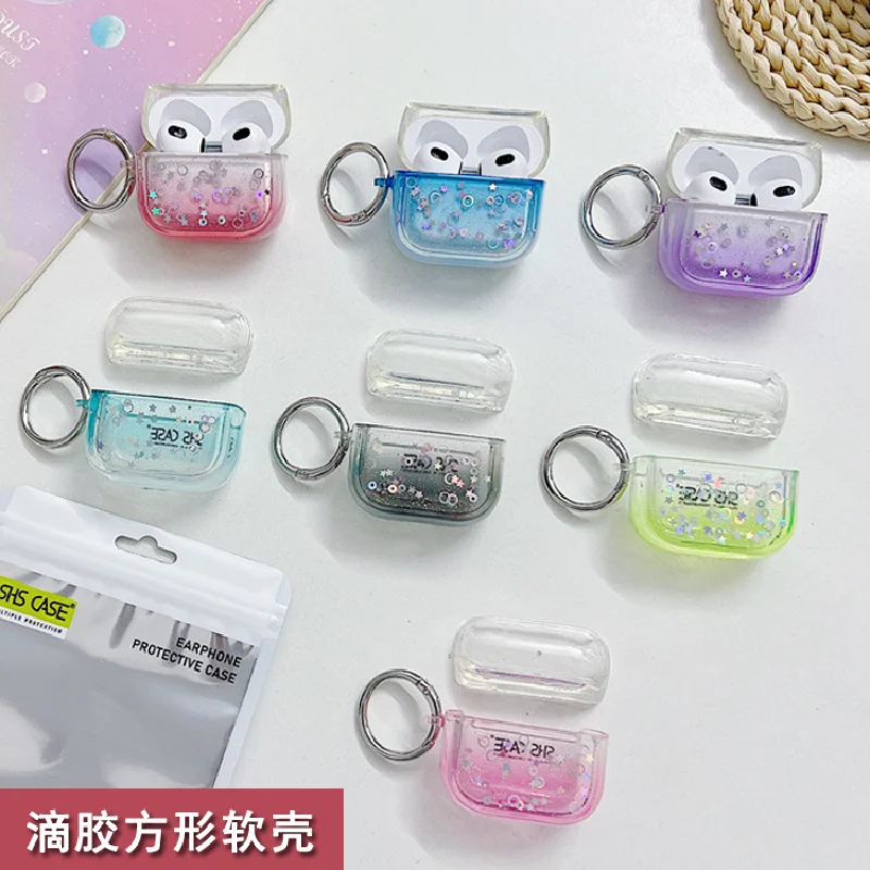 

Suitable for AirPods Pro2 Earphone Case Square Drip Glue Soft Case Apple 1/2 Generation Bluetooth Protector 3rd Generation Gradi