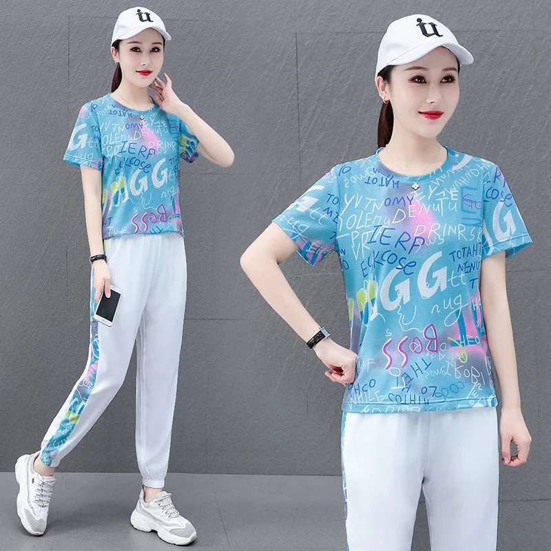 Женский летний комплект из двух предметов DHfinery футболка с коротким рукавом и