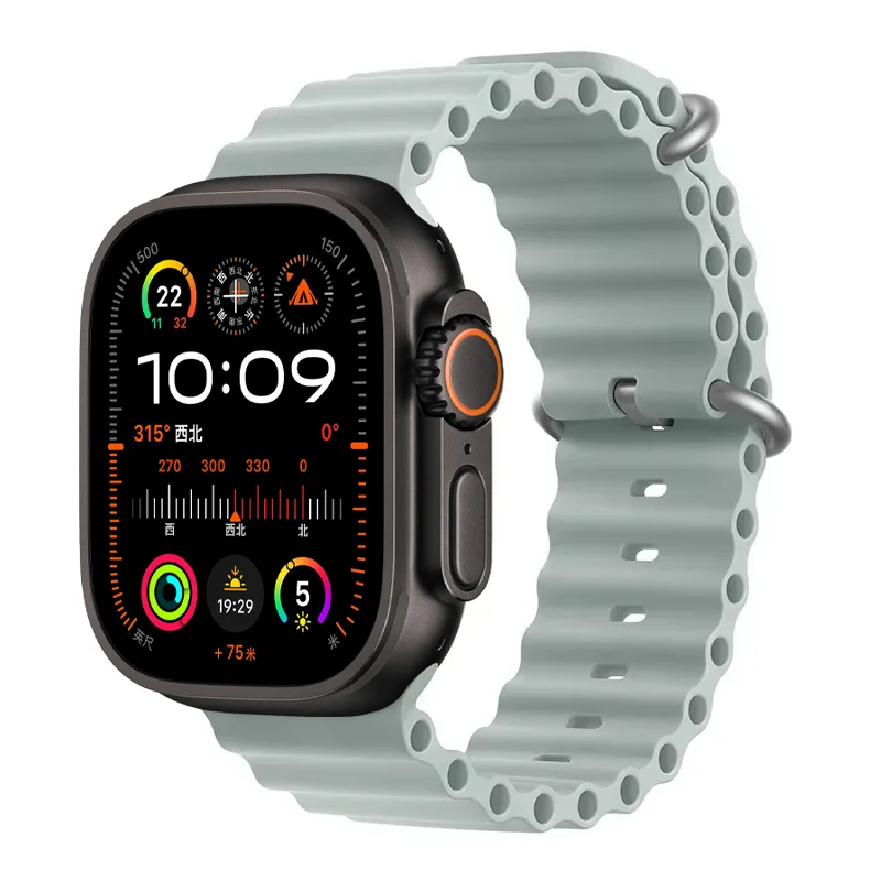 Silicone Watch band for Apple strap 45mm 40mm Ultra2 49mm 44mm 41mm 38-42mm Ocean sport bracelet series10 9 8 7 6 5 4 3 SE