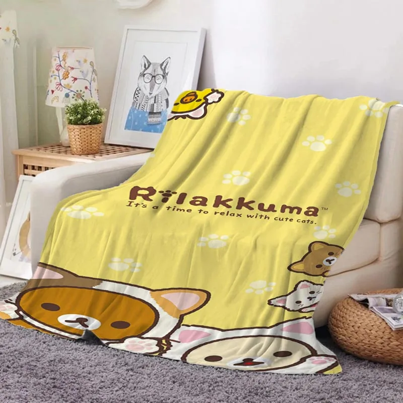 

Plush Blanket for Decorative Sofa Rilakkuma Fluffy Soft Blankets Bedspread on the Bed Plaid Bedroom Decoration Throw Fleece Boho