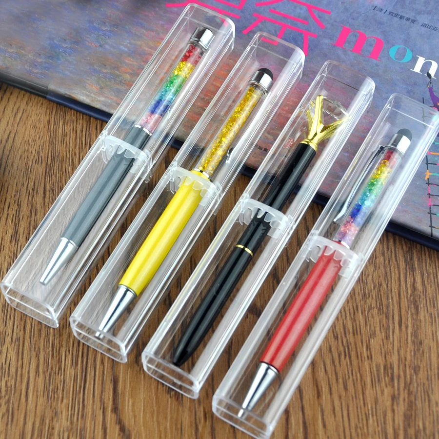 1000Pcs/Lot Plastic Transparent Promotional Gift Pen Boxes Empty Clear Storage Pencil Case For Students School Office Supplies