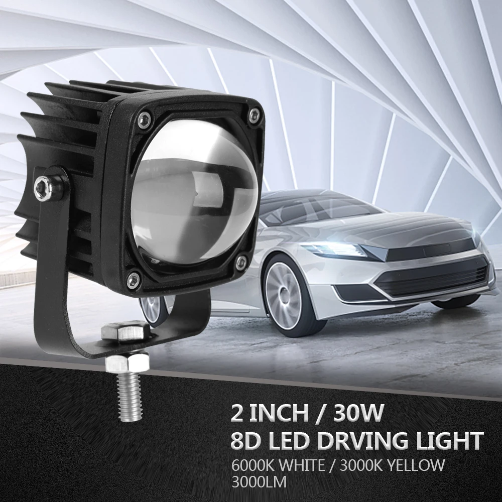 

Car Truck Off Road Motorcycle 2 Inch 8D Lens Led Work Light Spotlight Fog Lights Driving Light
