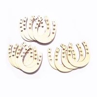 12pcs wood discs slices horseshoe shape wood with love hole wooden blanks horseshoe unfinished wood natural chip shape wooden
