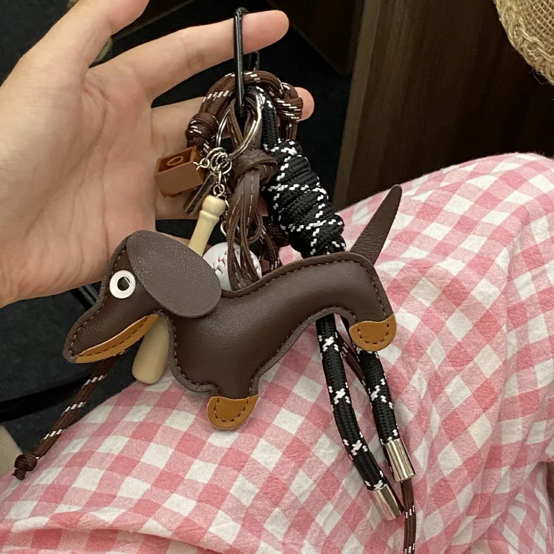 Милый мультяшный ретро-рюкзак для сосисок и собак подвеска кофейного цвета