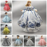 16 doll outfits puff sleeve wedding dresses for barbie clothes for barbie dress bowknot party gown 30cm dolls accessories toys