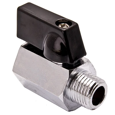 1/4 Points Hexagonal Valve Polished Sandblasting Copper Ball Valve Inner And Outer Wire Double Inner Wire Outer Wire Short Valve