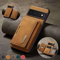 new case for google pixel 6 pro pixel 6 luxury leather wallet card slot bag magnetic detachable back case for google pixel 5a 5g