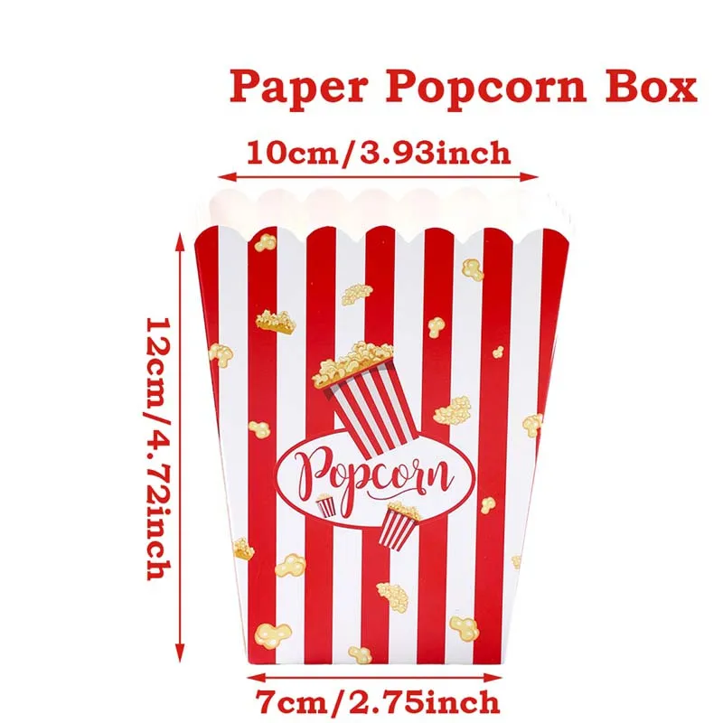 

Красно-белые полосатые картонные коробки для попкорна PATIMATE