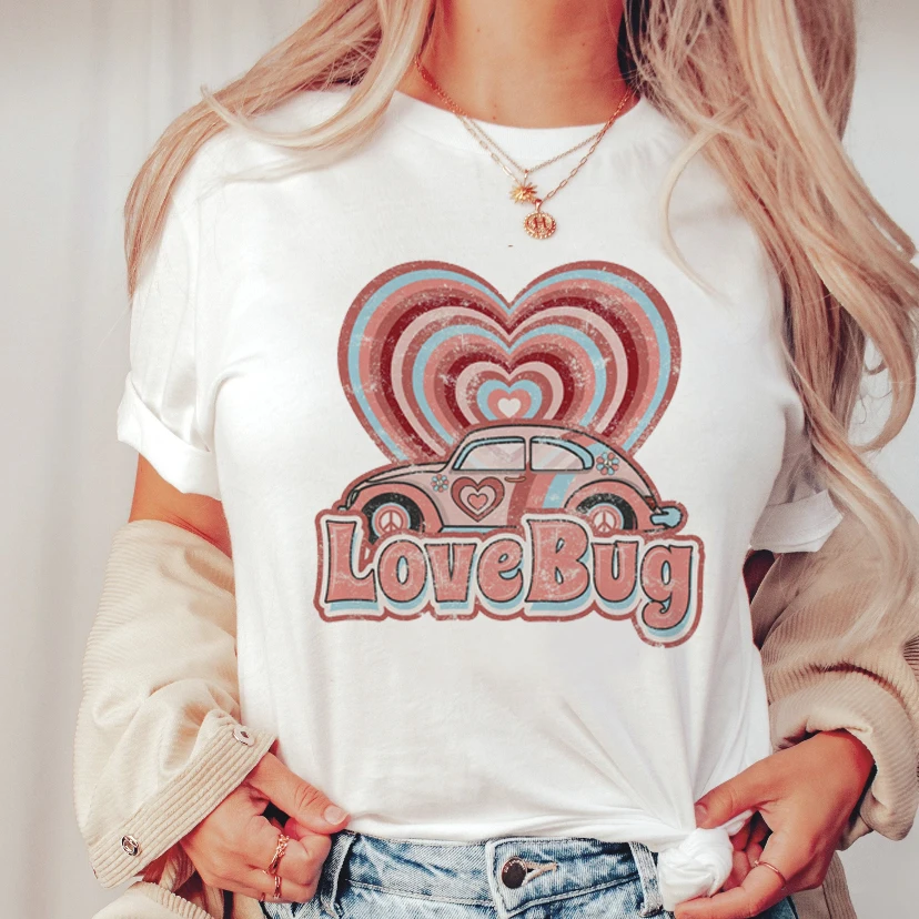 

Women Tshirt Valentine's Day Tshirt Funny White Tee Summer Female Soft T-shirt Graphic T Shirt Short Sleeve Crewneck T-shirts