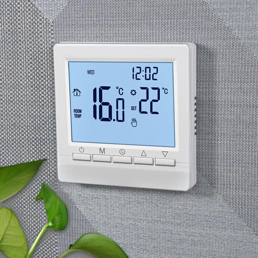 

Smart Thermostat Practical Inflaming Retarding Battery Powered Wall Hanging Furnace Thermostat for Living Room