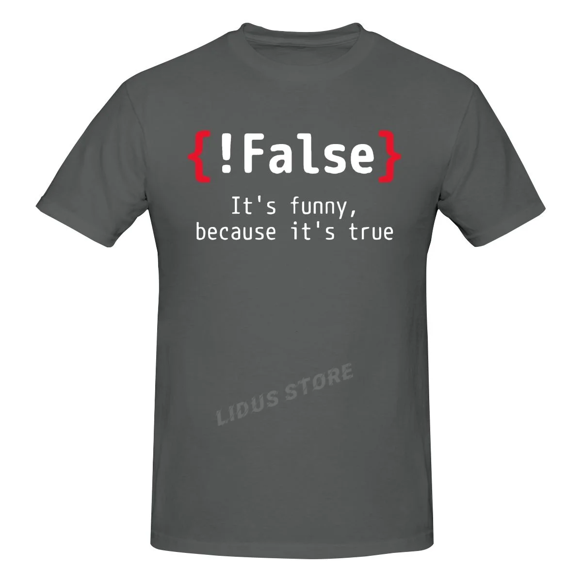 

!False It's Funny Because It's True Programming Joking T shirt Harajuku Clothing Short Sleeve Cotton Graphic Tshirt Tees