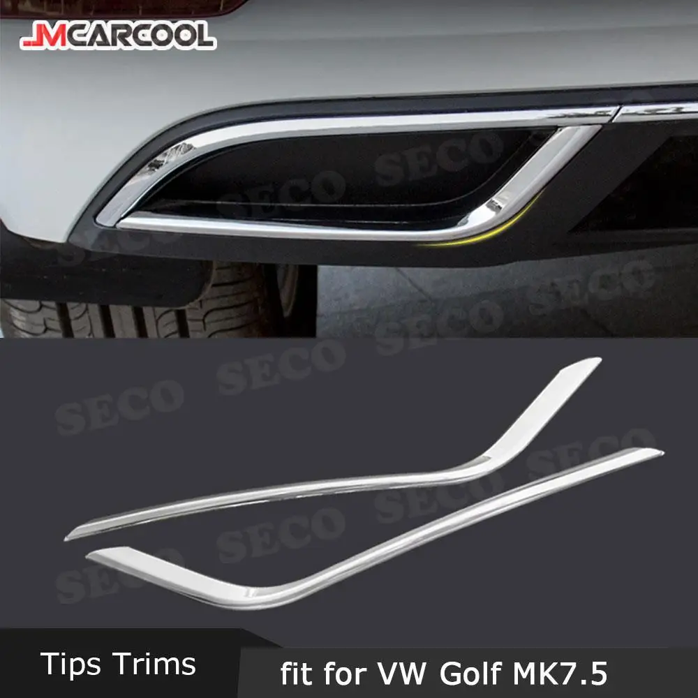 

1 Pair Car Rear Lip Exhaust End Pipe Tip Sticker Covers For VW Golf 7 VII 7.5 MK7.5 2017-2019 Tail-throat Trim Strips