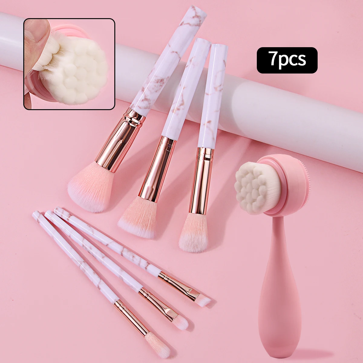 Профессиональный Набор Кистей Для Макияжа 7 Шт. Нейлоновая Щетина Косметические