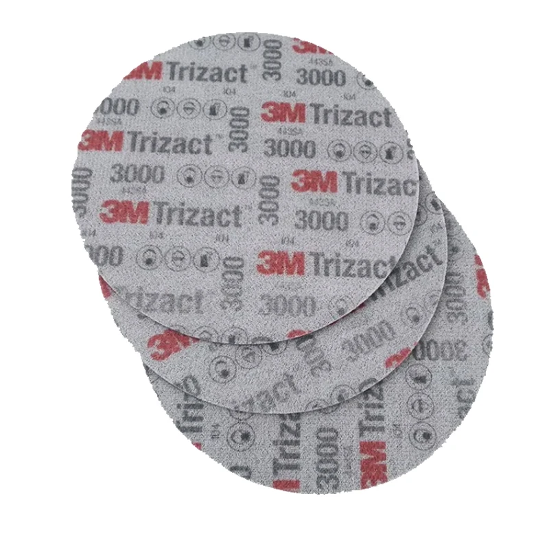 3M 02085 6 Inch 3000 Grit Wet Dry Sandpaper Round Wet Sanding Block Soft Abrasive Sponge Pad Disc Trizact Polishing Emery Sponge