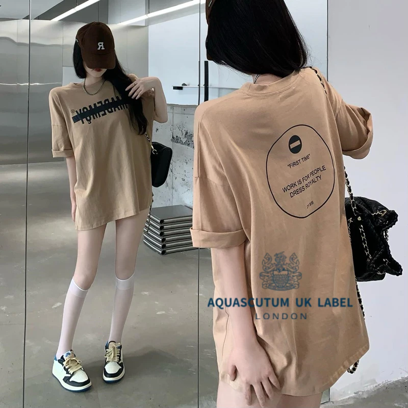 

Aquascutum Pure desire and chic sweet Spice Girl chic loose love cartoon printed half sleeved top short sleeved t-shirt female s
