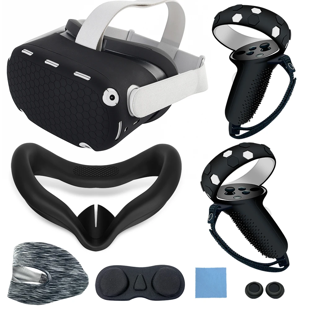 

VR / AR Glasses / Devices accessories Video Gaming Silicone Cover Mask Grip 7 Pieces Set Case For Meta/Oculus Quest 2